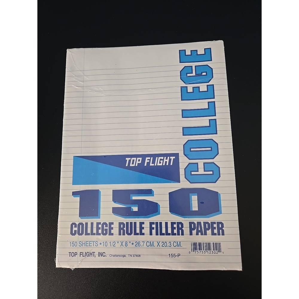 Top Flight Filler Paper, 10.5 x 8 Inches, College Rule, 150 Sheets Sealed NOS